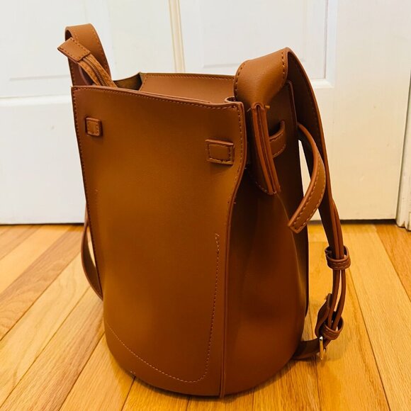 KATIE Q Celine Style Bucket Bag Leather Brown BRAND NEW - Picture 11 of 16